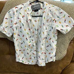 Boys youth Brooklyn Cloth Trademark Brand tropical shirt size Large